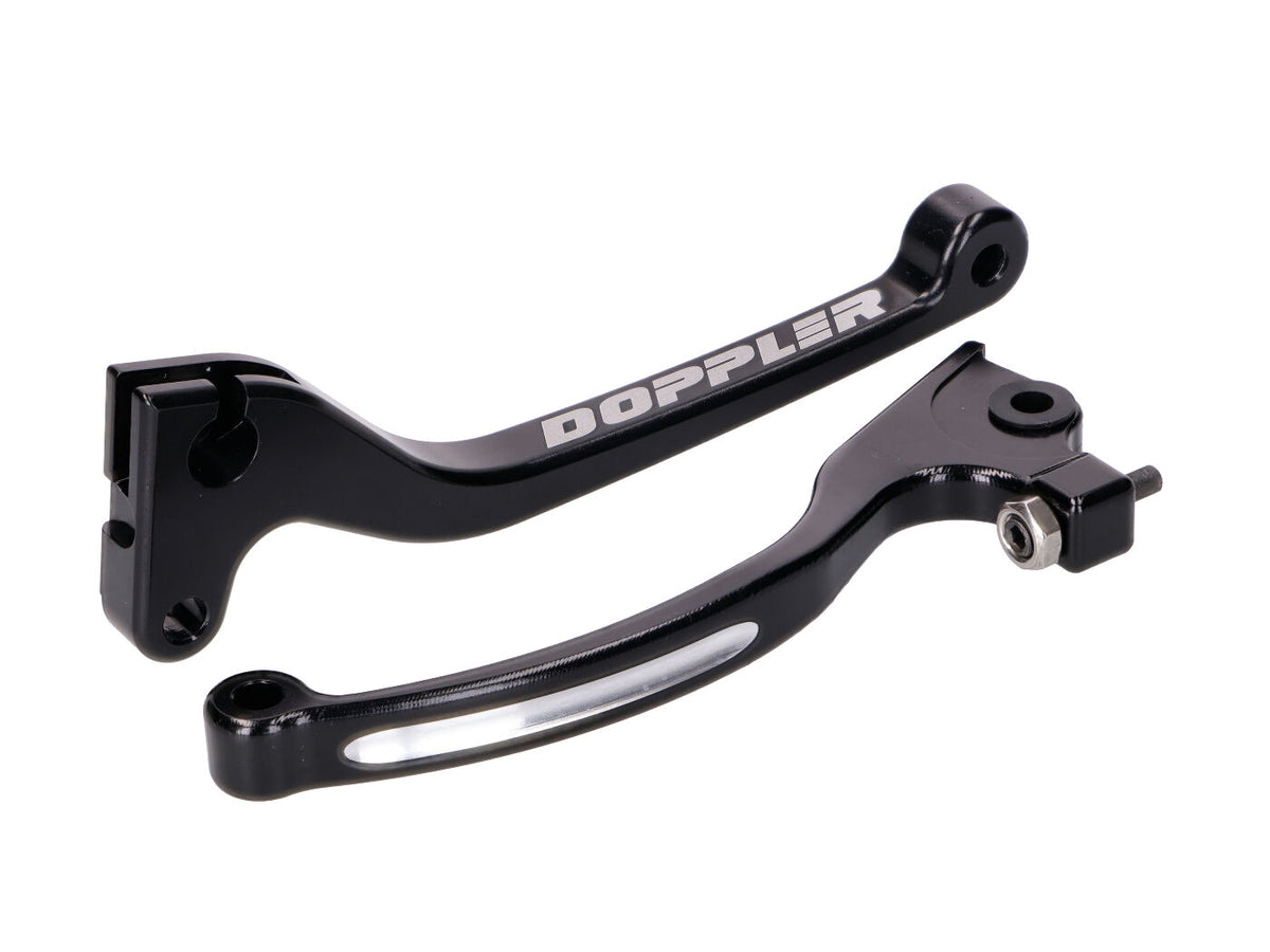 Leviers de frein et dÂ´embrayage Doppler CNC noir pour Rieju, Derbi, Sherco (avec frein AJP)