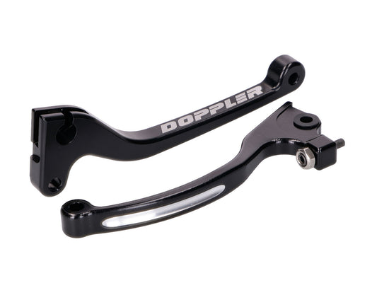 Leviers de frein et dÂ´embrayage Doppler CNC noir pour Rieju, Derbi, Sherco (avec frein AJP)