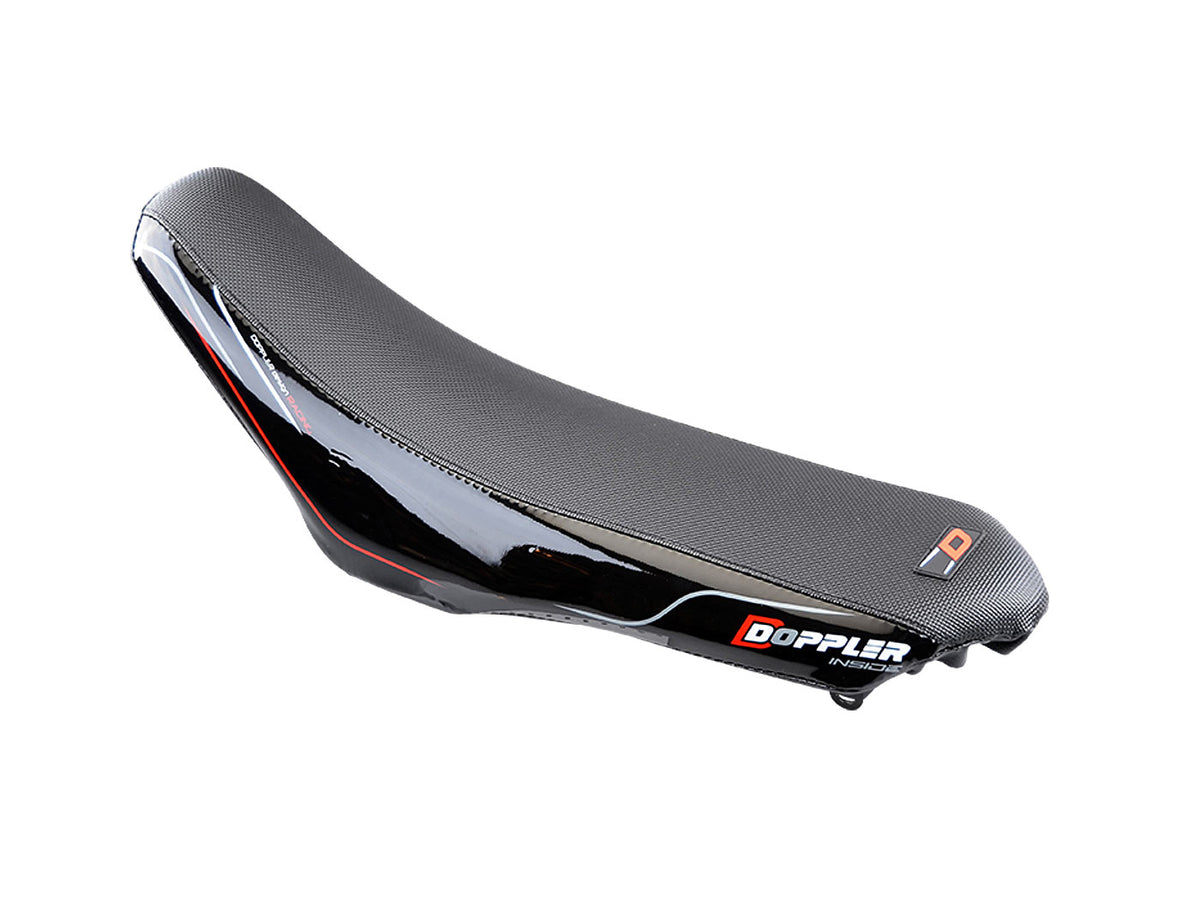 Housse de selle Doppler noir / blanc / rouge pour Rieju MRT