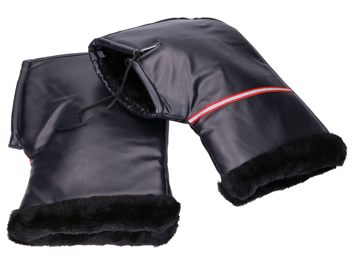 Manchons de guidon MKX cuir synthÃ©tique noir