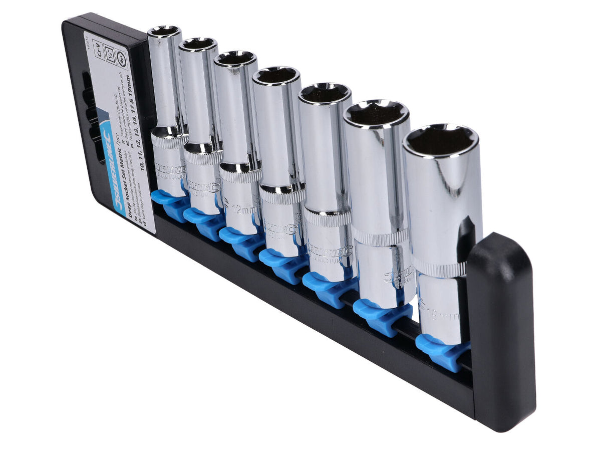 Jeu de clÃ©s Ã  douilles longues 7 piÃ¨ces mÃ©trique 1/2 pouce 10-19mm