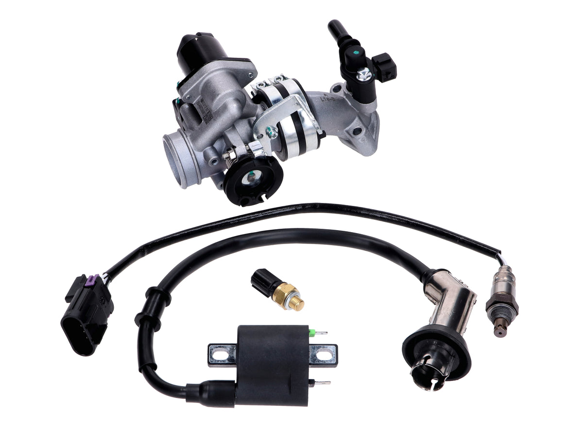 Système dÂ´injection complet pour 139QMB 50ccm EFI Euro4 / Euro5, GT Union GT3, Striker, Alpha Motors Shark, GMX 460