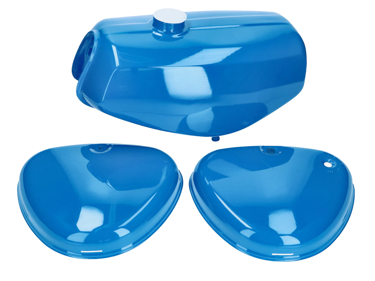 B-Ware Réservoir dÂ´essence et couvercle latéral set bleu pour Simson S50, S51, S70