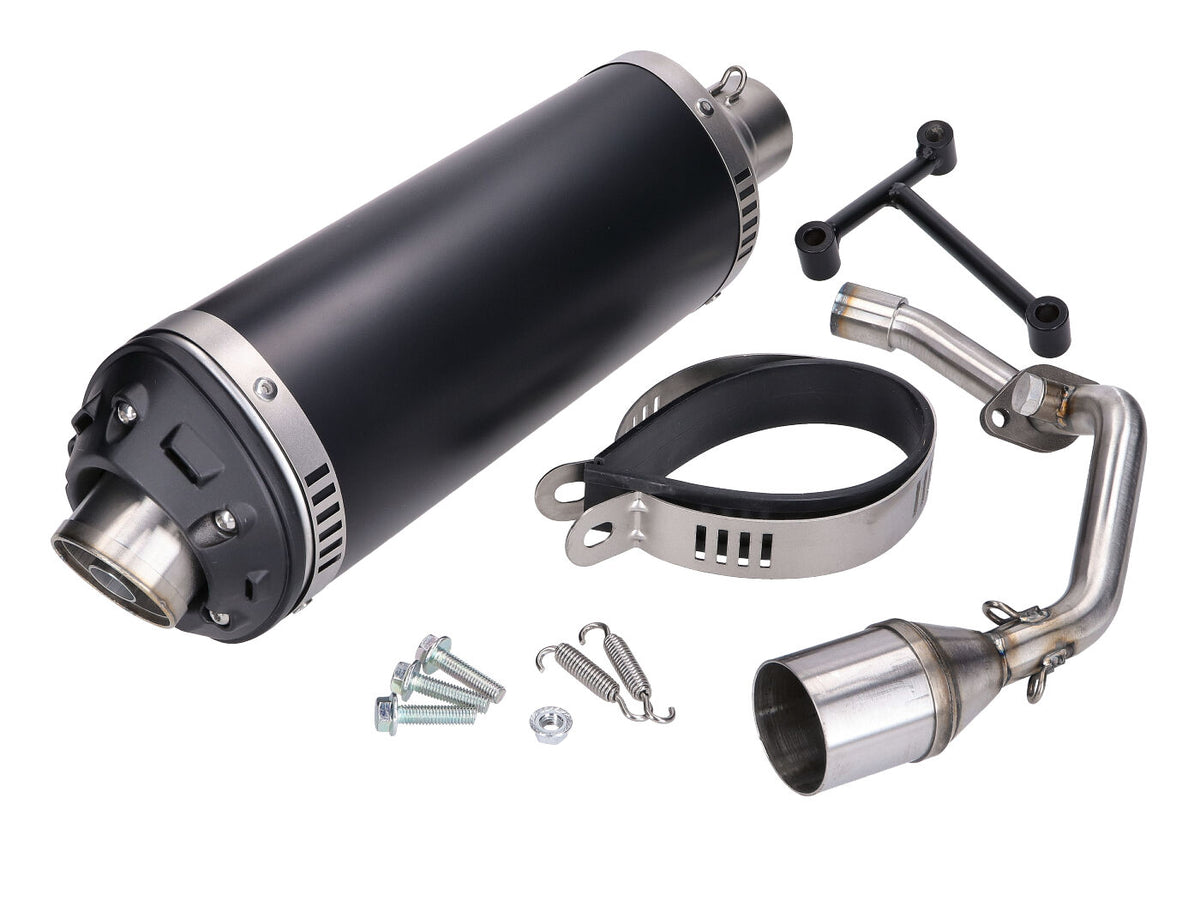 Pot dÂ´échappement Power1 aluminium noir pour Vespa Primavera, Sprint, Zip 4T 50ccm Euro5 20-