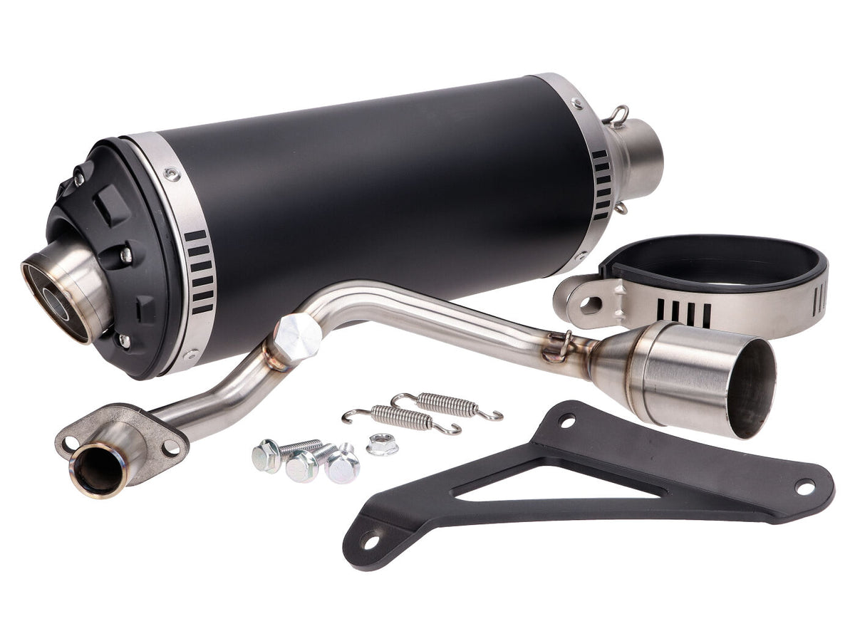 Pot dÂ´échappement Power1 aluminium noir pour Vespa Primavera, Sprint, Zip 4T 50 Euro4 18-
