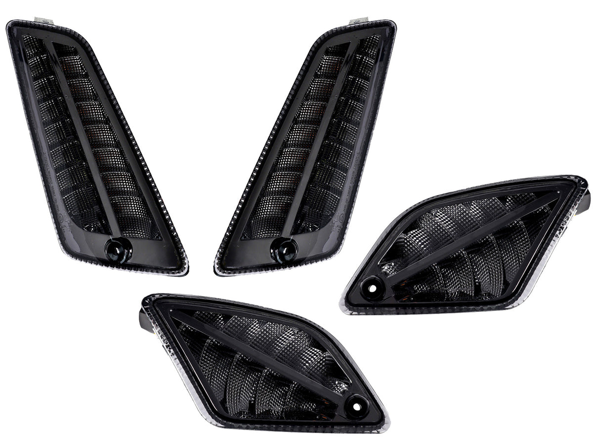 Jeu de clignotants avant et arrière Moto Nostra clignotants dynamiques à LED smoked pour Vespa GT, GTL, GTV, GTS 125-300