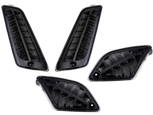 Jeu de clignotants avant et arrière Moto Nostra clignotants dynamiques à LED smoked pour Vespa GT, GTL, GTV, GTS 125-300