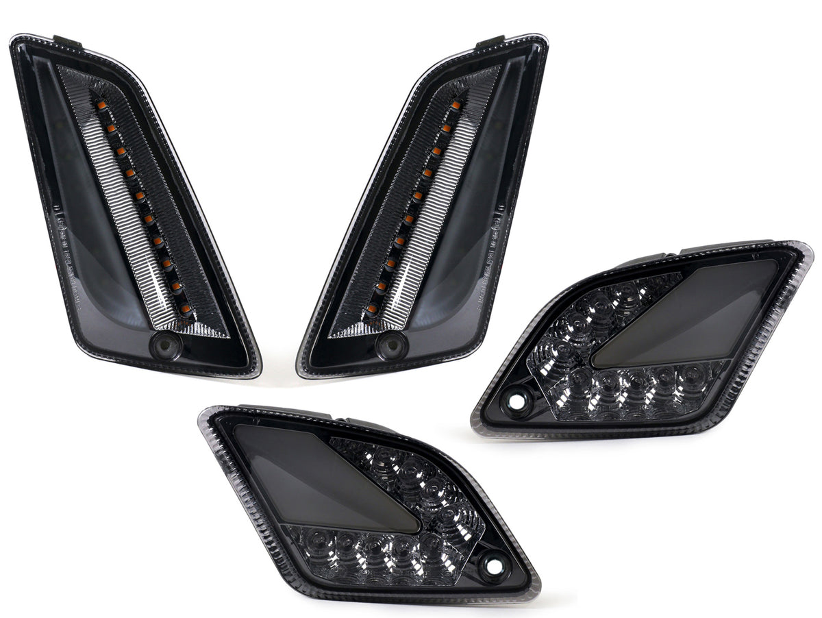 Clignotants avant+arrière Moto Nostra smoked (2014-2018) clignotants dynamiques à LED, feux diurnes avant + feux de position arrière pour Vespa GT, GTL, GTV, GTS 125-300