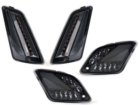 Clignotants avant+arrière Moto Nostra smoked (2014-2018) clignotants dynamiques à LED, feux diurnes avant + feux de position arrière pour Vespa GT, GTL, GTV, GTS 125-300