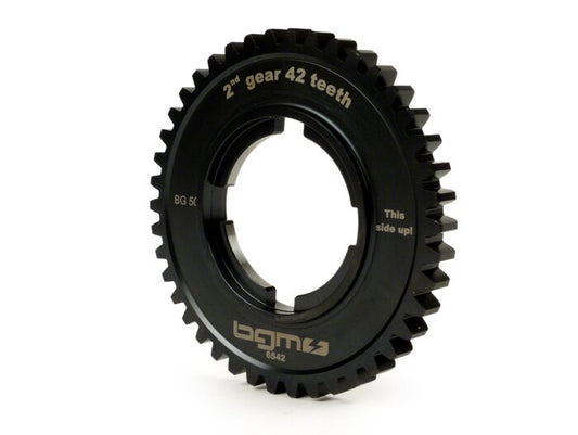 Pignon 2ème vitesse -BGM PRO, type Arcobaleno- Vespa PX125-200 (1984-), T5 125cc, Cosa125-200, LML Star/Stella125/150 2 temps - également compatible avec PX125-200 (-1984), Rally180/200 - 42 dents