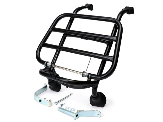 Porte-bagages avant Moto Nostra rabattable noir mat pour Vespa GT, GTS Super, GT60, HPE, Supertech, Super Sport, Sei Giorni