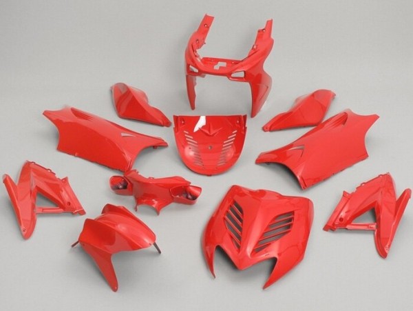Kit dÂ´habillage 11 pièces rouge pour Yamaha Aerox, MBK Nitro 50ccm, 100ccm 2T