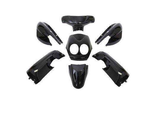 Kit dÂ´habillage 7 pièces noir métallisé pour Yamaha Neos, MBK Ovetto 50ccm 2T 2008-