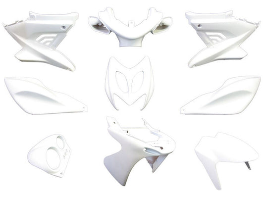 Kit dÂ´habillage EDGE 9 pièces blanc mat pour Yamaha Aerox, MBK Nitro