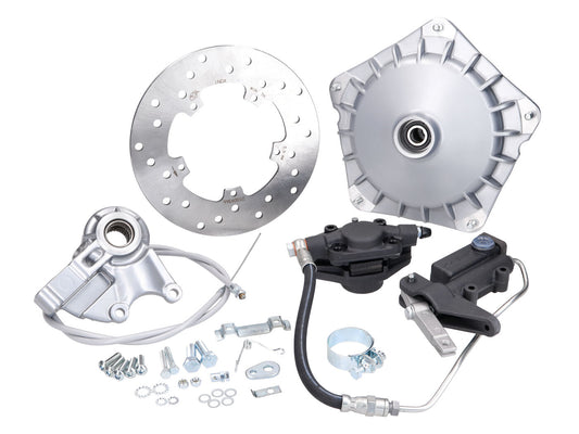 Kit de frein à disque GRIMECA NT Classic Look Moignon d=20mm semi-hydraulique Argent pour Vespa PK50-125, ?S, ?SS, ?XL, ?XL2, ?P200E, ?PX80-200, ?Lusso, T5