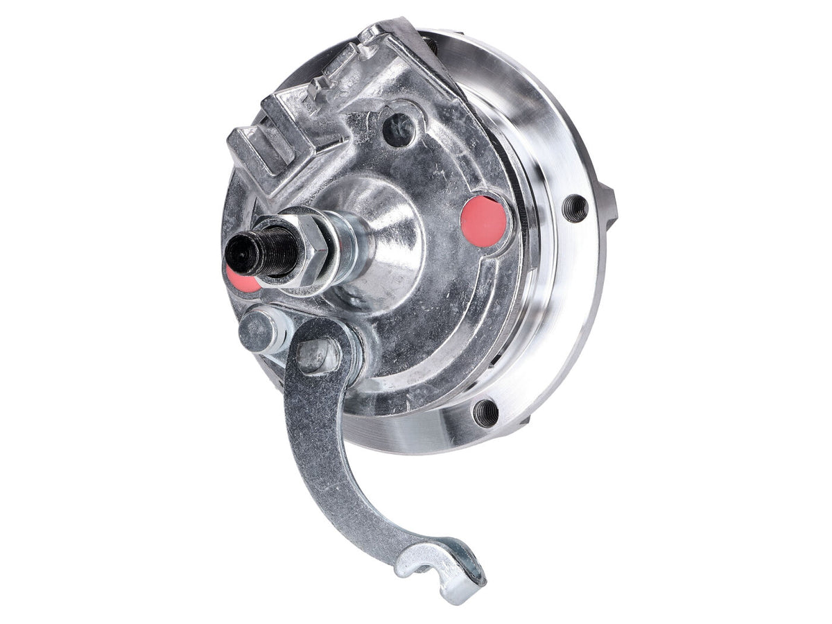 Moyeu de roue complet avec plaque dÂ´ancrage de frein pour Grimeca roue en fonte 12mm avant pour Puch Ma
