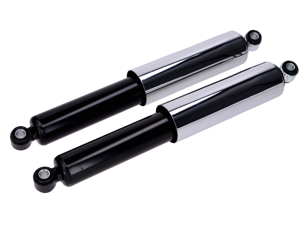 Jeu dÂ´amortisseurs avec douille chromée 307mm pour Simson KR51/2, Schwalbe, Star, Habicht