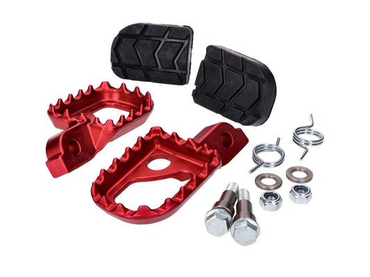 Jeu de repose-pieds CNC rouge 16x24x3mm pour Beta RR50 Enduro