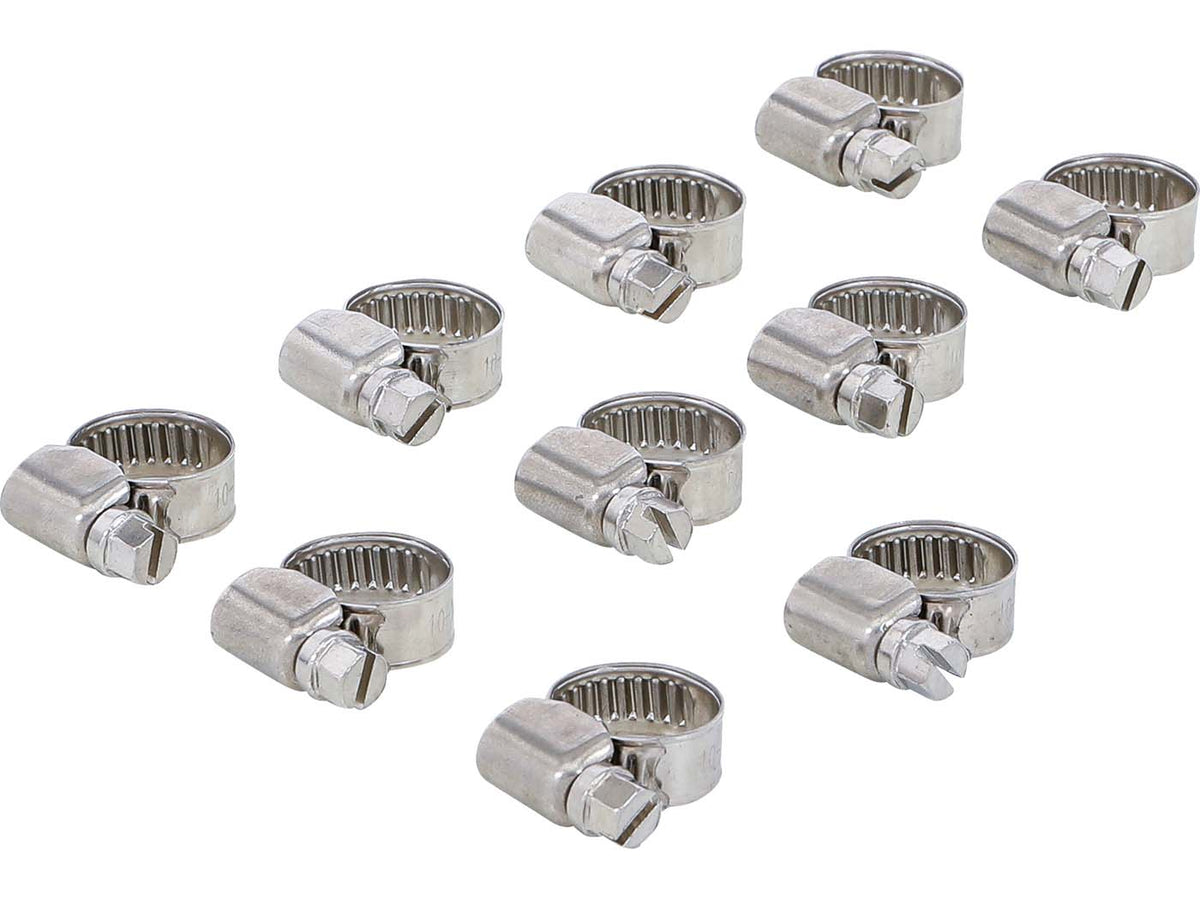 Jeu de colliers de serrage inoxydables 10-16mm 10 pièces