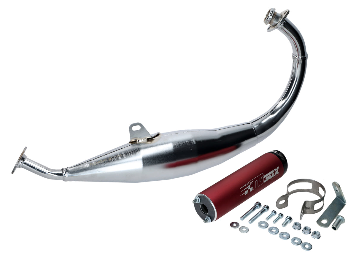 Echappement Tecnigas XS-2 chromé pour Derbi, Aprilia, Gilera