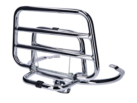 Top Case support / porte-bagages rabattable chromé pour Vespa Primavera, Sprint
