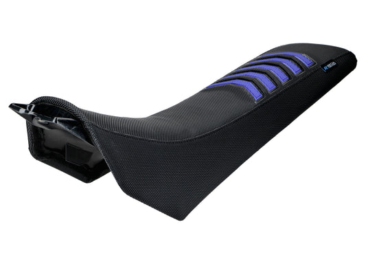 Selle noir bleu pour Gilera RCR, SMT, Derbi Senda DRD, X-Treme 2003-2012