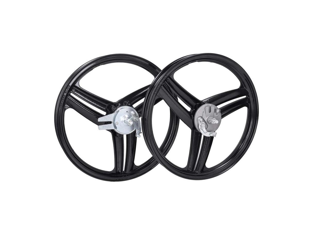 Jeu de jantes Fast Arrow à 3 branches 17 pouces y compris ancrage de frein + axes de roue pour Peugeot 103, 103 SPX