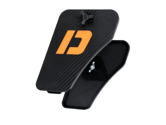 Couvercle latéral de coffre à outils Doppler aspect carbone / orange pour Peugeot 103 MVL SP