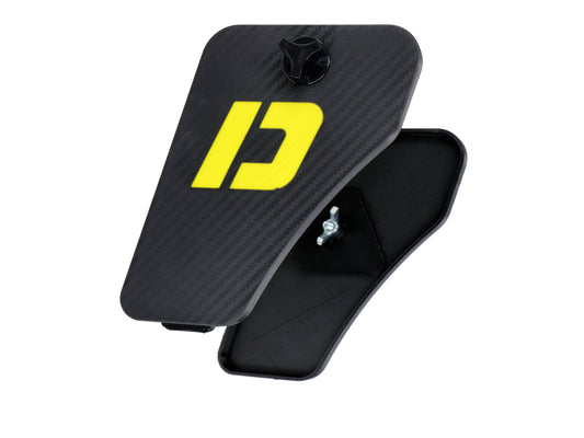 Couvercle latéral de coffre à outils Doppler aspect carbone / jaune pour Peugeot 103 MVL SP