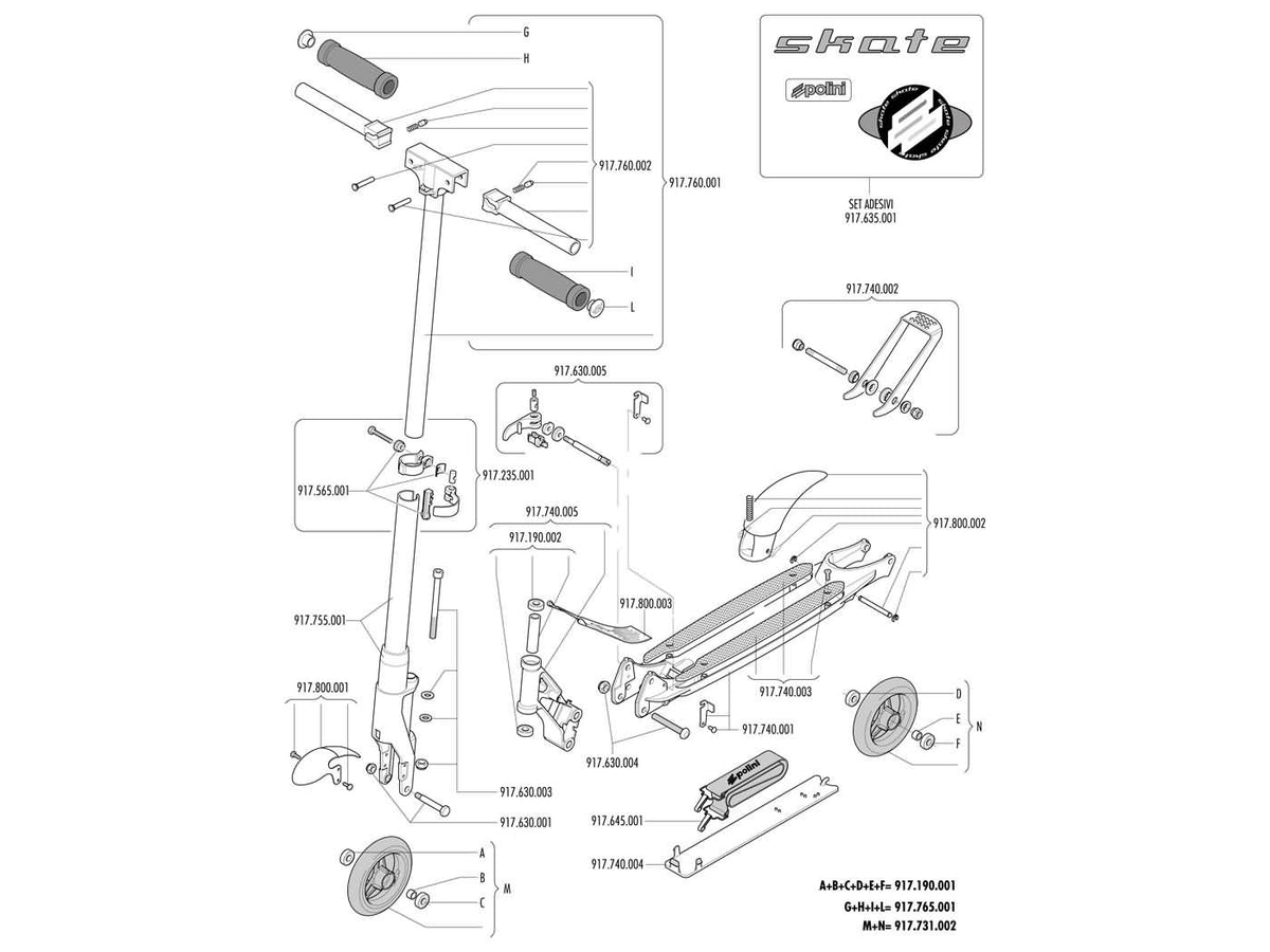Autocollants Polini pour les scooters de ville