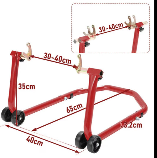 Béquille pour roue arrière rouge