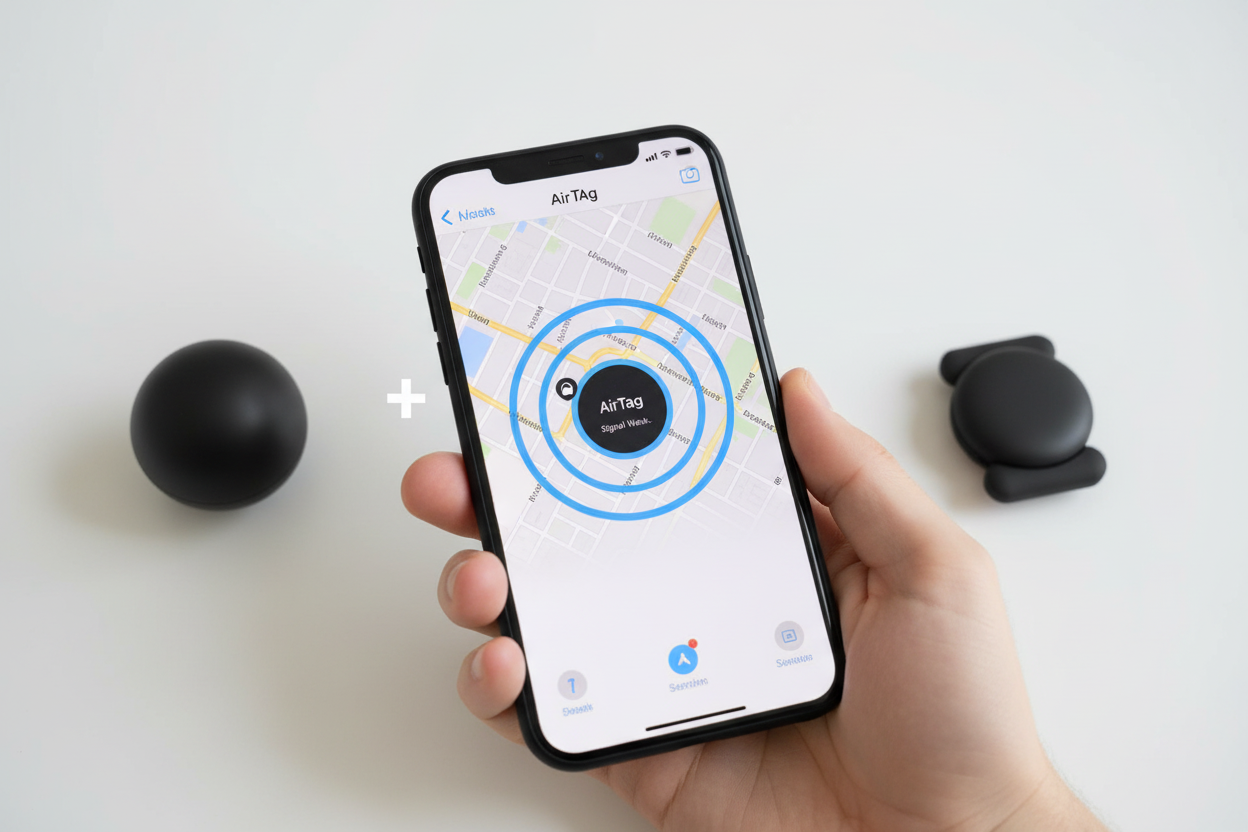 AirTag avec téléphone de localisation