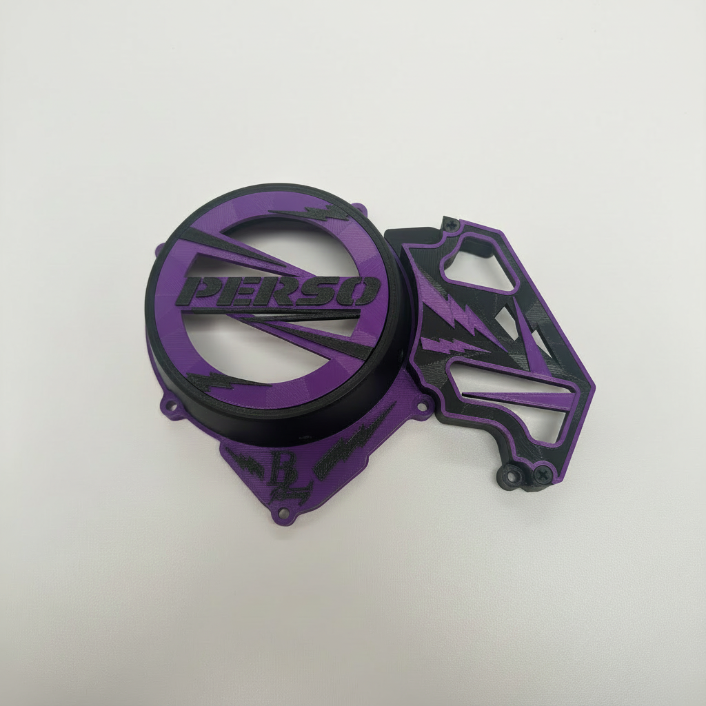 Cache allumage Perso violet et noir