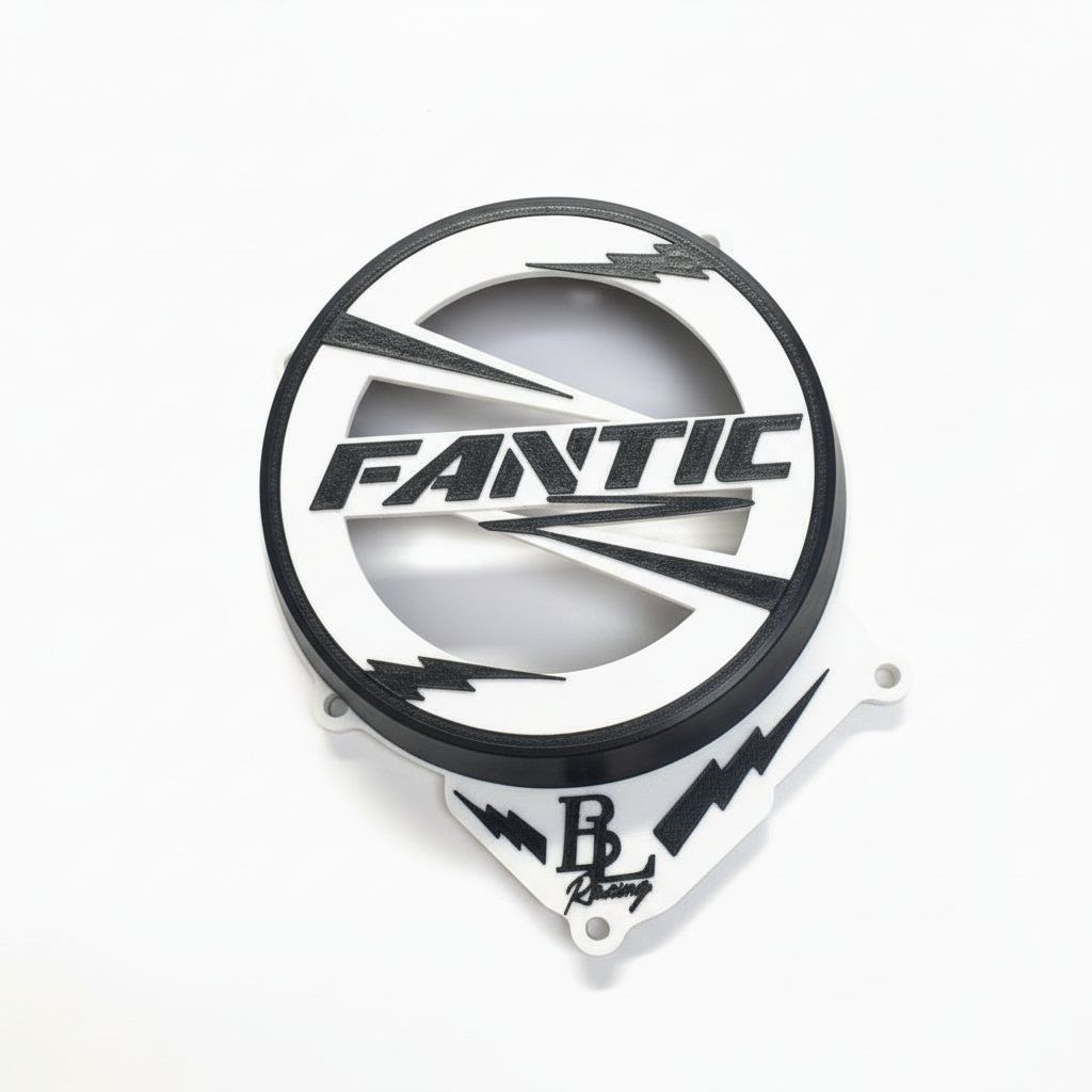 Cache moteur Fantic blanc et noir