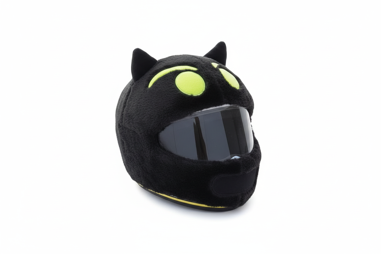 Casque noir yeux verts