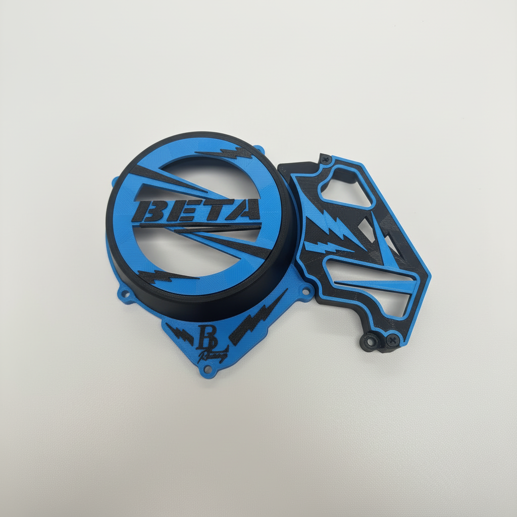 Couvercles moteur Beta bleu fond blanc