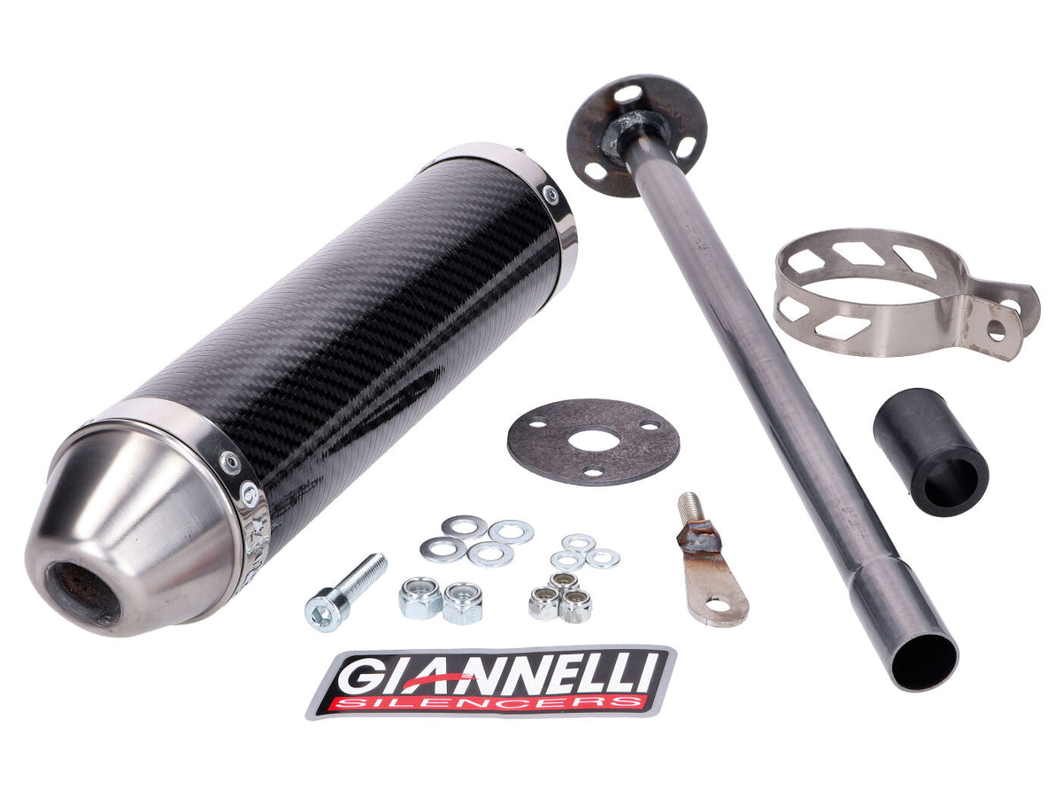 Silencieux arrière Giannelli carbone pour Derbi GPR 50 Nude, Racing 50, Aprilia RS 50