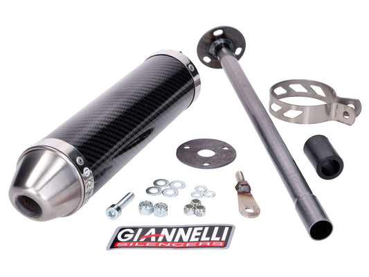 Silencieux arrière Giannelli carbone pour Derbi GPR 50 Nude, Racing 50, Aprilia RS 50