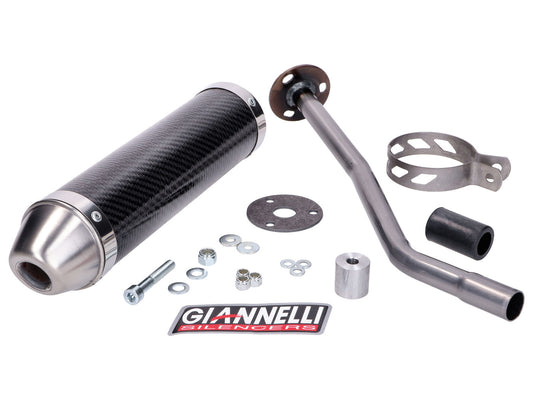 Silencieux arrière Giannelli carbone pour Derbi Senda R 50 99-09, DRD Edition 50 SM 03-07