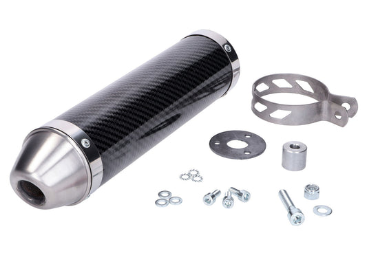 Silencieux arrière Giannelli carbone pour Aprilia RX, SX 50 06-15, Derbi Senda 50 RX, SM X-Race, X-Treme 09-15
