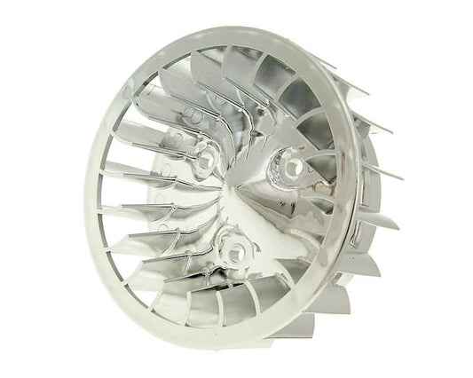 Turbine de ventilation chromÃ©e pour Minarelli horizontal, Keeway, CPI, 1E40QMB