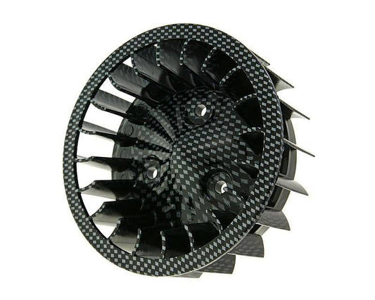 Turbine de ventilation look carbone pour Minarelli horizontale, Keeway, CPI, 1E40QMB