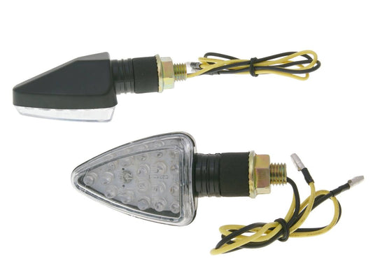 Clignotant M10 LED noir Mini, court
