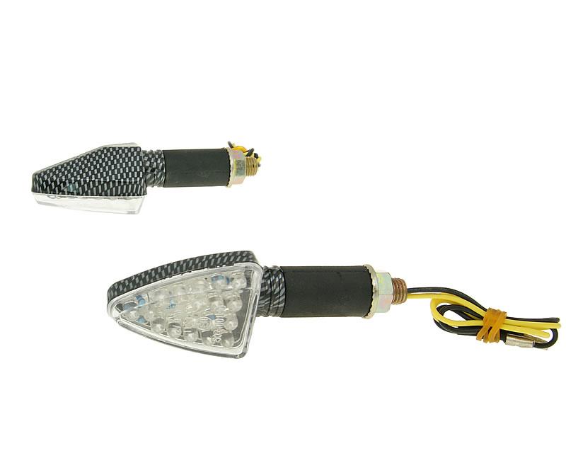 Clignotant M10 LED carbone look mini, long