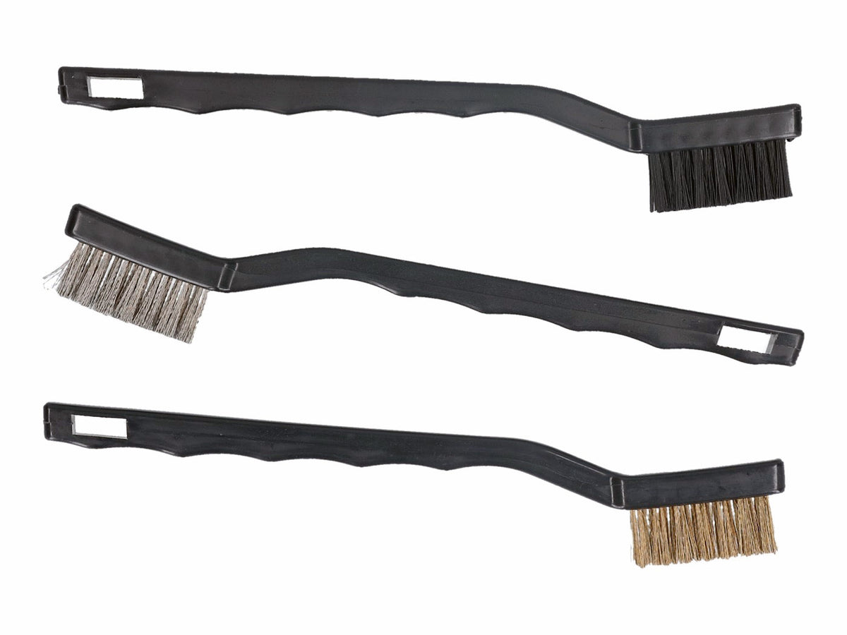 Jeu de brosses 180mm acier, laiton, plastique - 3 pièces