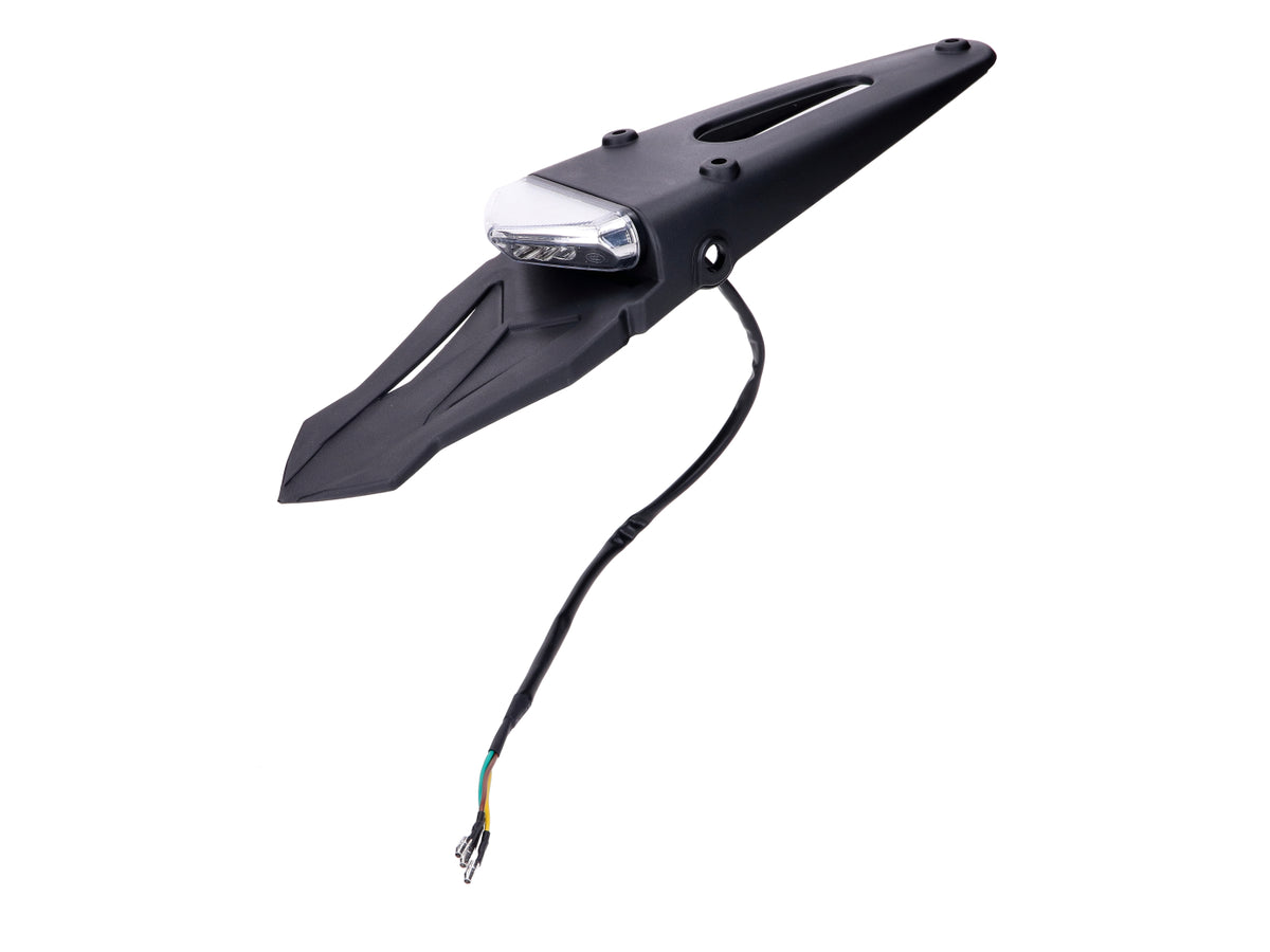 Support de plaque dÂ´immatriculation blanc Feu arrière LED rouge pour Enduro, Supermotard