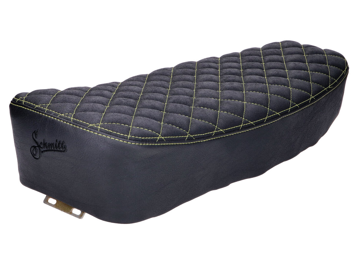 Kit selle Schmitt losange surpiqué, noir / jaune pour Simson S50, S51, S70