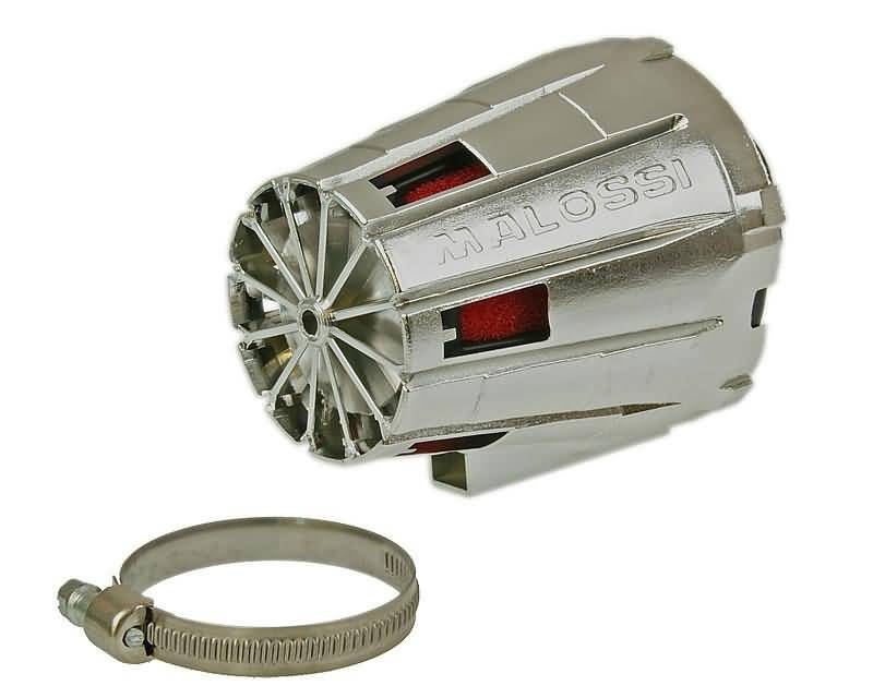 Filtre Ã  air Malossi Red Filter E5 Racing Boxed 38mm 30Â° chrome-rouge