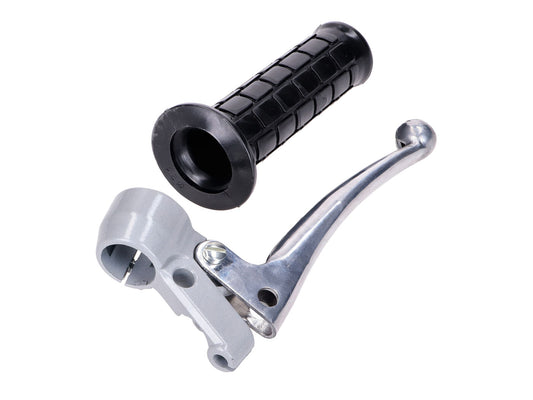 Poignée dÂ´embrayage avec caoutchouc de poignée argent 22mm 100mm pour Zündapp, Kreidler Flory, Hercules, Puch, KTM, DKW