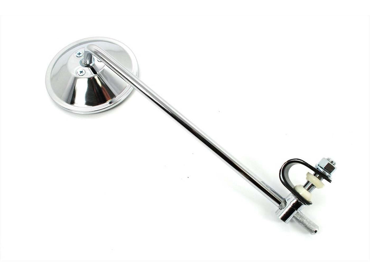 Rétroviseur Chromé Rond 100mm Tige 260mm Collier 22mm pour Zündapp, Kreidler, Hercules, Miele, DKW, NSU, Horex, Puch, Gritzner